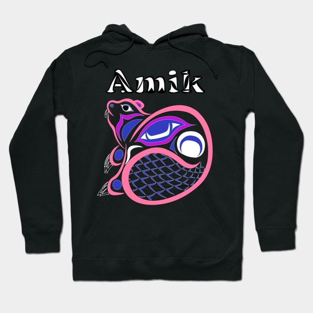 Amik (Beaver) Genderfluid  Pride Hoodie by KendraHowland.Art.Scroll